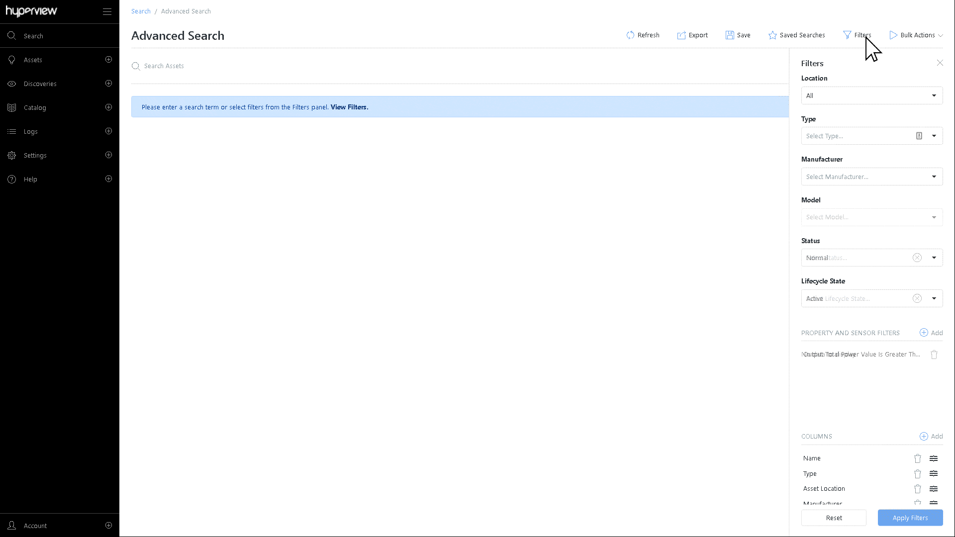 Advanced Search Status Lifecycle